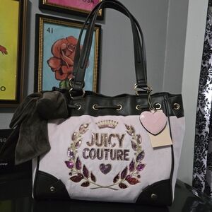 Juicy Couture Sequin Daydreamer Juicy Never Dies Tote Pink / Brown